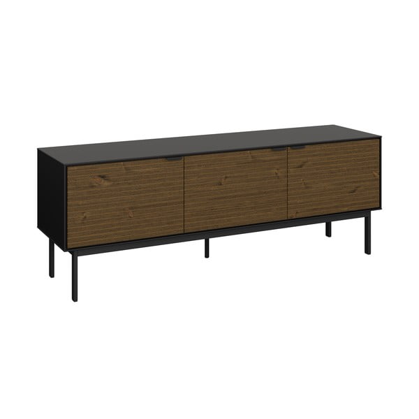 Fekete-barna TV-állvány borovi fenyő dekorral 150x54 cm Soma - Tvilum-image-1