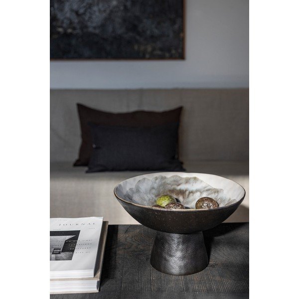 Fekete-elefántcsont színű kőedény tál ø 31,5 cm By Hand  – Mette Ditmer Denmark-image-3