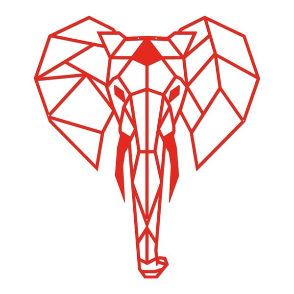 Elephant piros, fém fali dekoráció