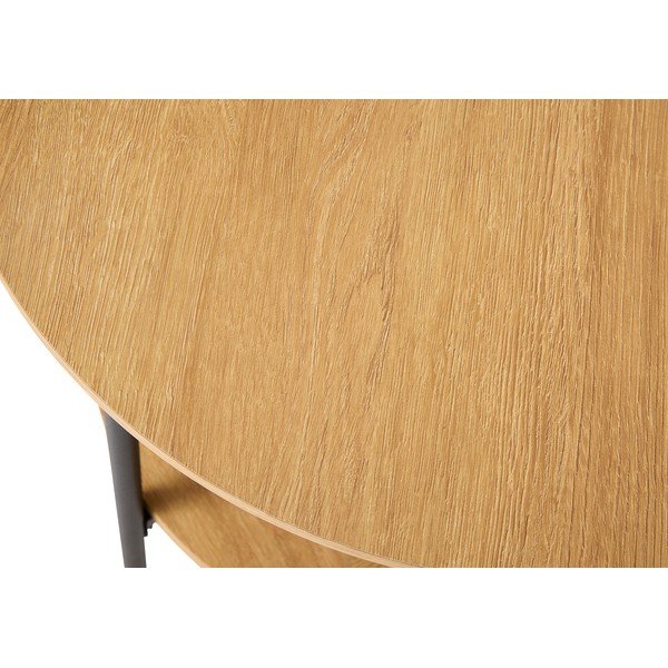 Kerek tárolóasztal tölgyfa dekorral ø 50 cm Pensacola – Unique Furniture-image-4