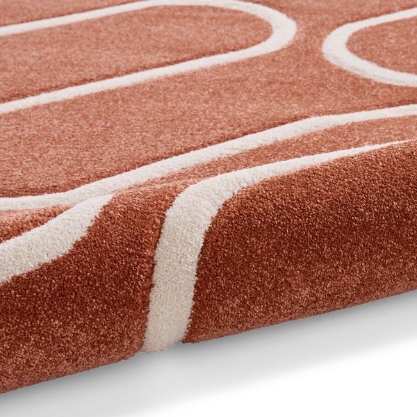 Téglavörös szőnyeg 120x170 cm Linear Curve – Catherine Lansfield-image-3