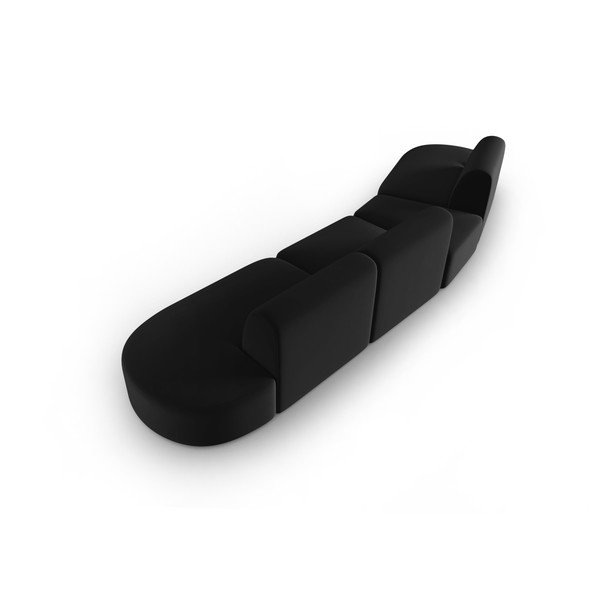 Fekete bársony kanapé, bal oldali 428 cm Paolo – Milo Casa-image-3