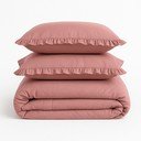 Rózsaszín egyszemélyes renforcé pamut ágyneműhuzat 140x200 cm Ruffle Striped – Mila Home Luxury