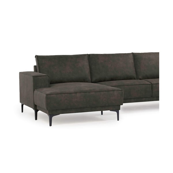 Antracitszürke bőrutánzat sarokkanapé (bal oldali) Copenhagen – Scandic-image-4