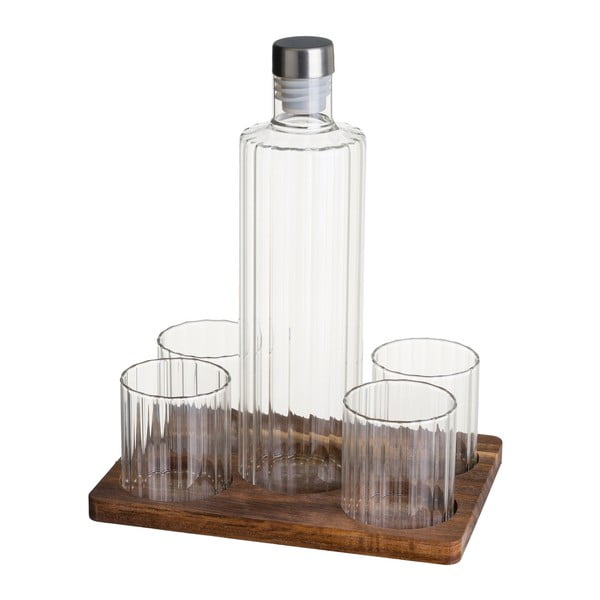 Natúr színű dekantáló és pohár készlet 1 l Linea Duo – Casa Selección
