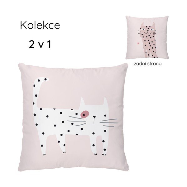Pamut-szatén gyerek párna 45x45 cm Meow Meow – Butter Kings-image-3