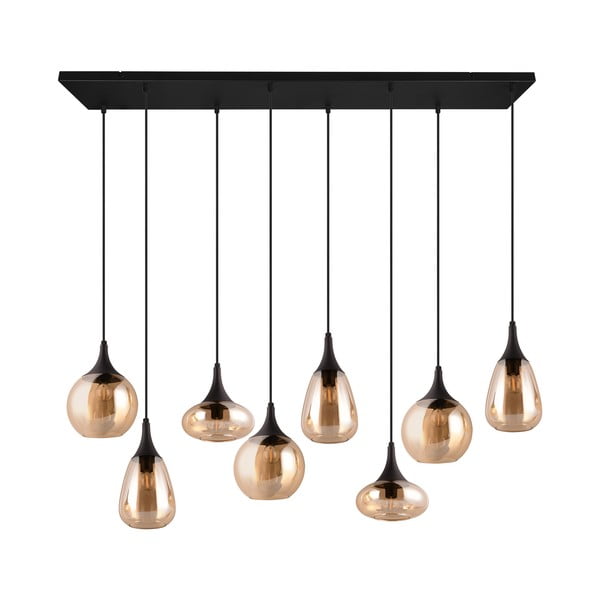 Fekete-narancssárga függőlámpa üveg búrával Lumina – Trio-image-4