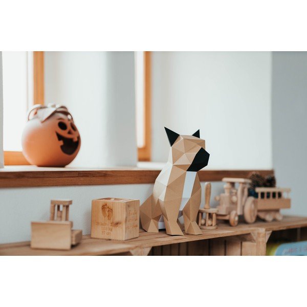 Buldog kreatív hajtogatható papírfigura - Papertime-image-1