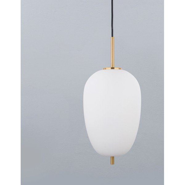 Fehér-sárgaréz színű üveg függőlámpa ø 27 cm Lato – Nova Luce-image-1