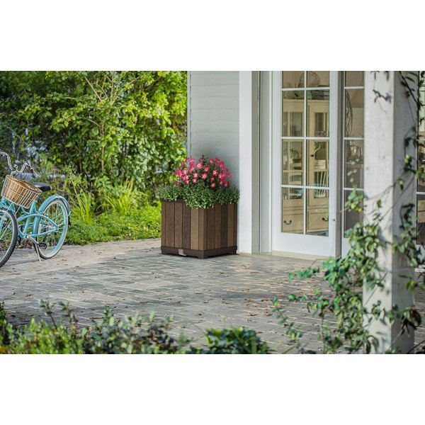 Műanyag önöntözős virágcserép Deco Square – Keter-image-1