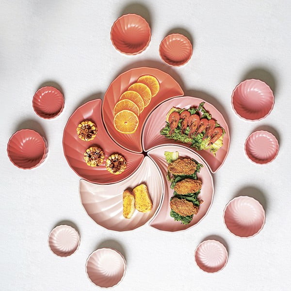 Agyagkerámia szervírozó készlet 5 db-os Palmarosa pink – Villa Altachiara-image-2