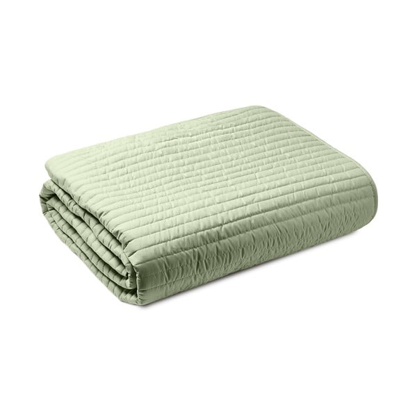 Zöld steppelt ágytakaró franciaágyra 220x230 cm Quilted Lines – Bianca