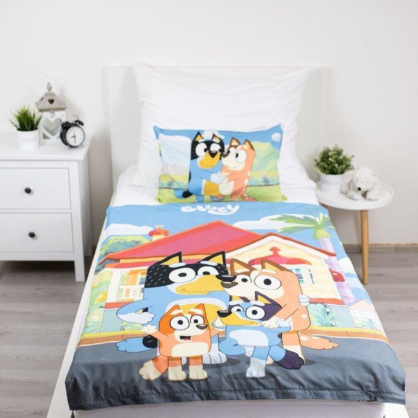 Pamut gyerek ágyneműhuzat babaágyhoz 100x135 cm Bluey – Jerry Fabrics-image-1