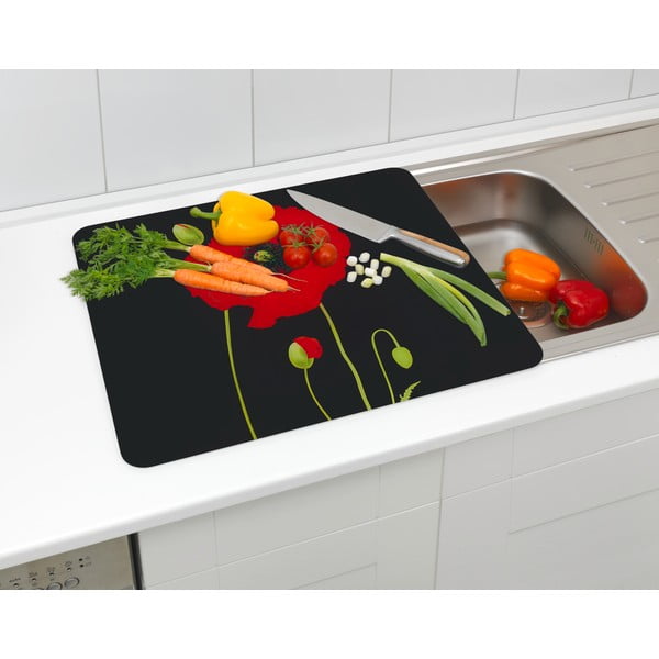 Edzett üveg falvédő tűzhelyhez 50x56 cm Poppy – Maximex-image-3