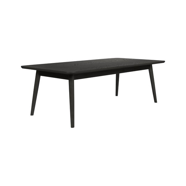 Fekete dohányzóasztal tölgyfa dekoros asztallappal 60x120 cm Fabio – White Label-image-2