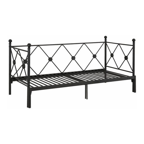 Johnson fekete egyszemélyes kihúzható ágy, 90/180 x 200 cm - Støraa