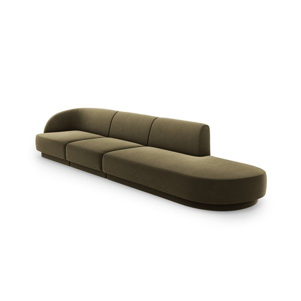 Zöld bársony kanapé 302 cm Miley – Micadoni Home-image-3