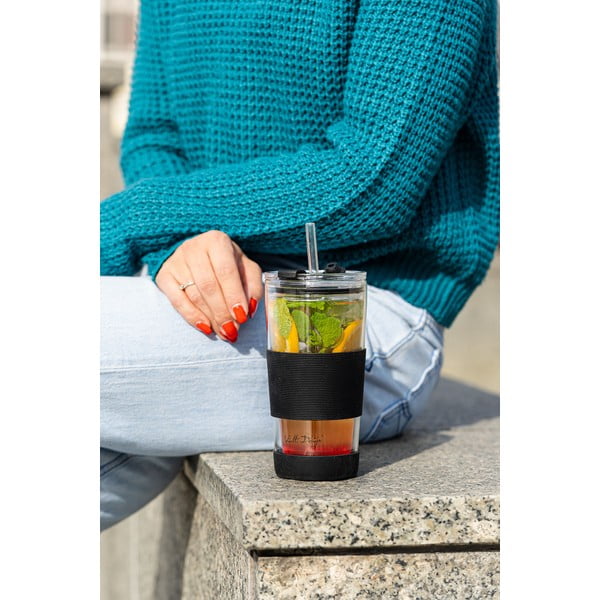 Fekete termobögre 600 ml Fuori – Vialli Design-image-2