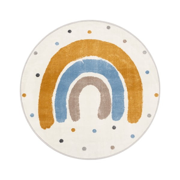 Okkersárga-elefántcsont színű gyerek szőnyeg ø100 cm Joyful Gold – FD