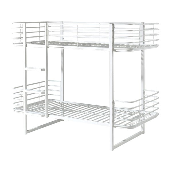 Fehér emeletes fém gyerekágy ágyráccsal 90x200 cm Oscar – Vipack