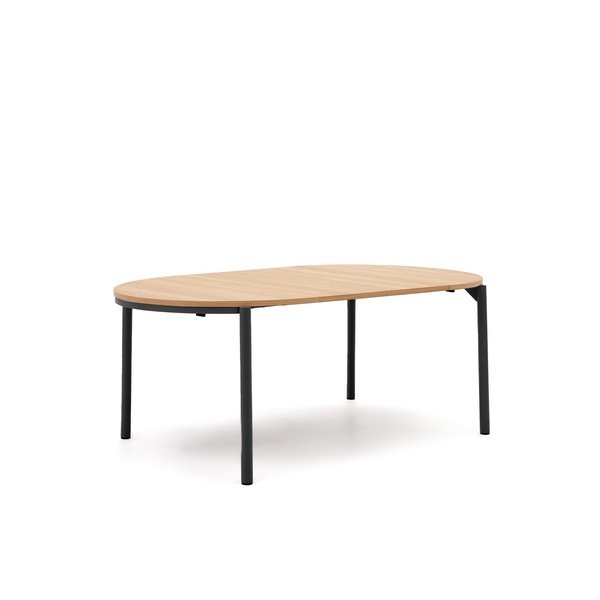 Kerek bővíthető étkezőasztal tölgyfa dekorral ø 120 cm Montuiri – Kave Home-image-4