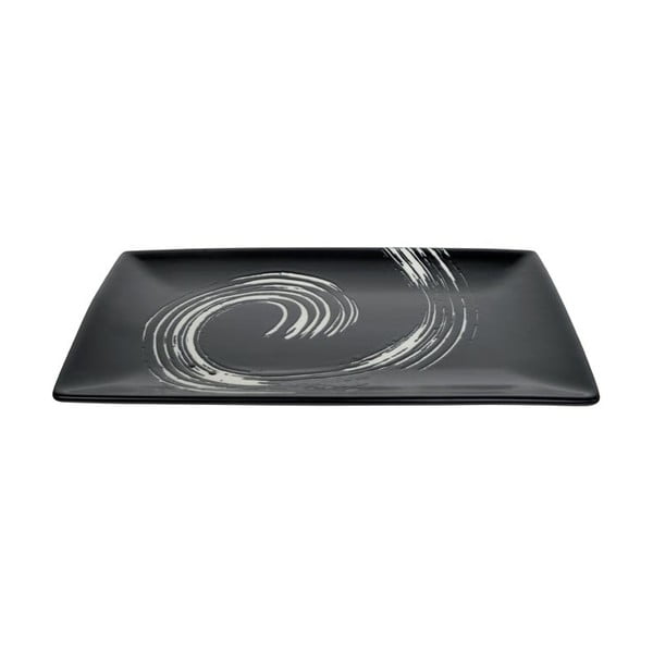 Maru fekete hosszúkás tányér, 27 x 16,5 cm - Tokyo Design Studio