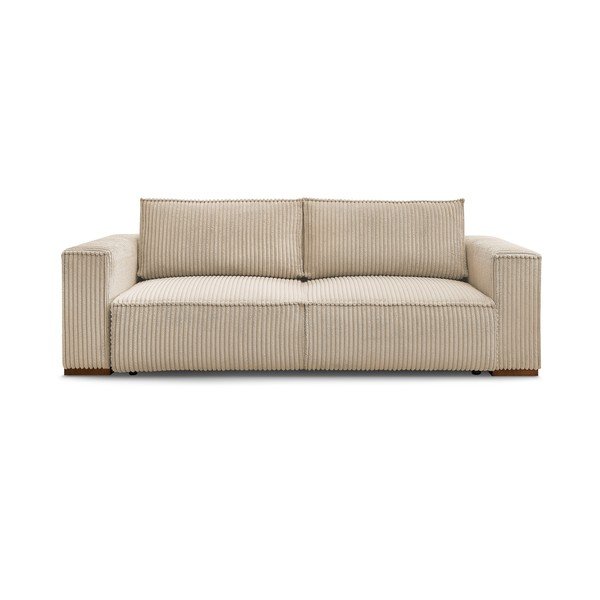 Világosbarna kordbársony kinyitható-tárolóhelyes kanapé 244 cm Chelsea – Bobochic Paris