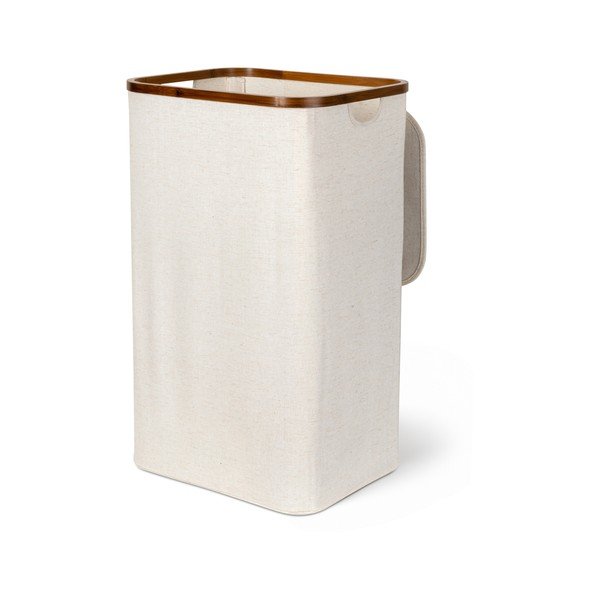 Krémszínű textil szennyeskosár Bamboo/Linen – Bigso