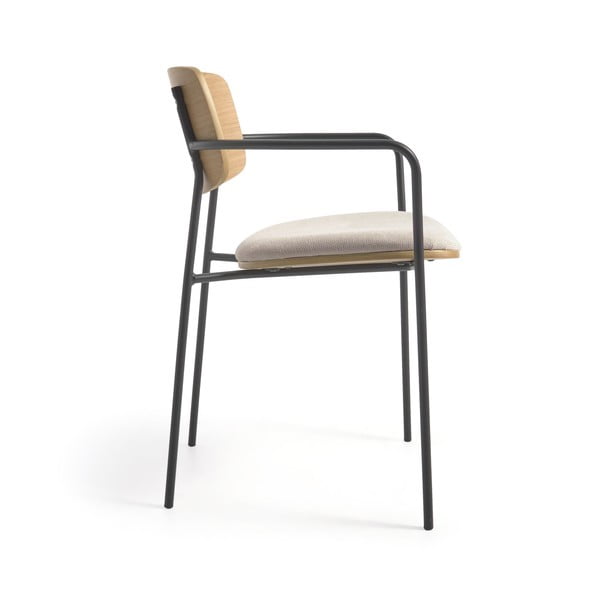 Fekete-natúr színű étkezőszék Maureen – Kave Home-image-3