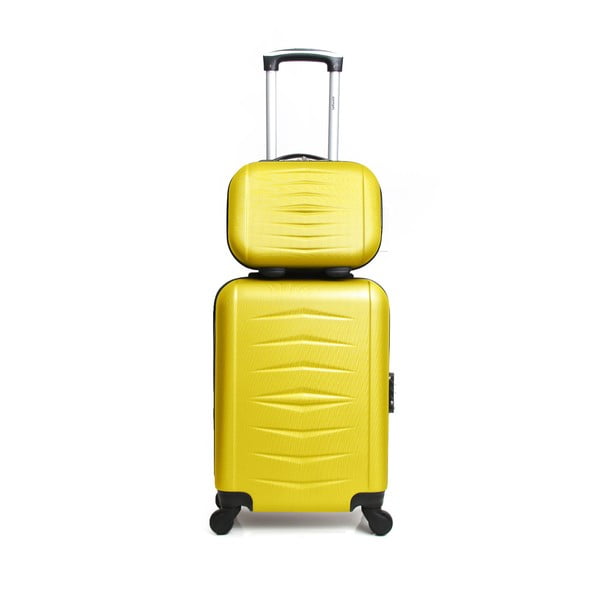 Oviedo 2 db-os sárga gurulós bőrönd szett - Infinitif