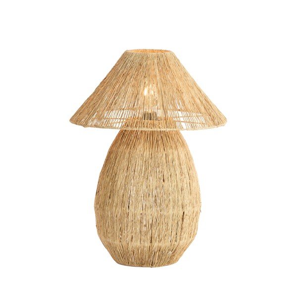 Natúr színű asztali lámpa juta búrával (magasság 55 cm) Maruva – Light & Living-image-3