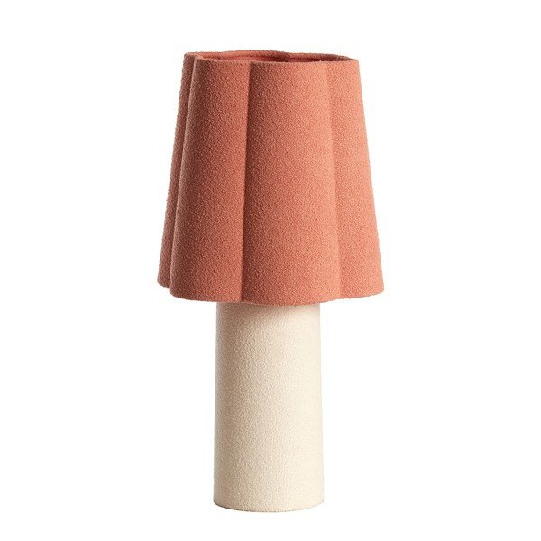 Lazacszínű-krémszínű asztali lámpa textil búrával (magasság 50 cm) Musaby – Light & Living