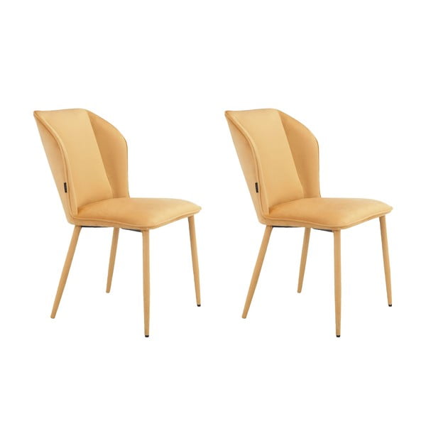 Sárga bársony étkezőszék szett 2 db-os Wilma – Støraa-image-4