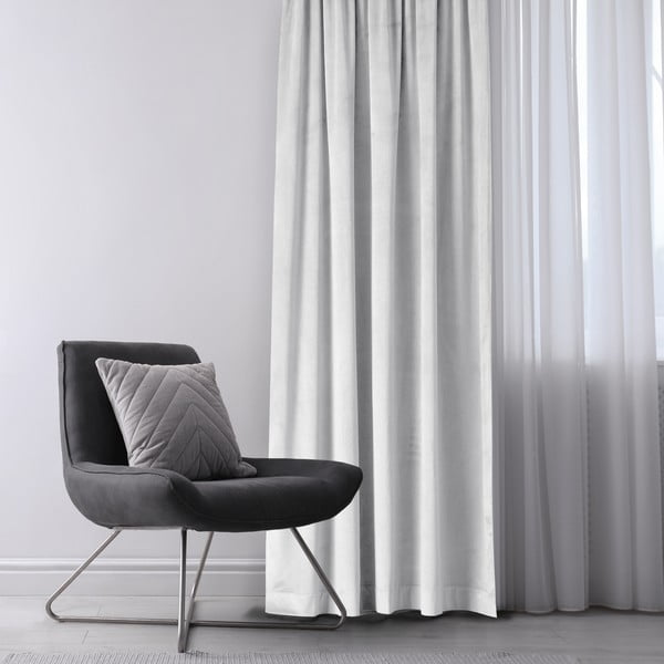 Fehér bársony dimout (részleges sötétítő) függöny 140x270 cm Eyelets – Restilo-image-1