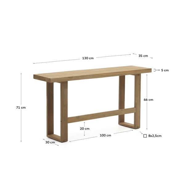 Natúr színű tömörfa kerti pad Canadell – Kave Home-image-4