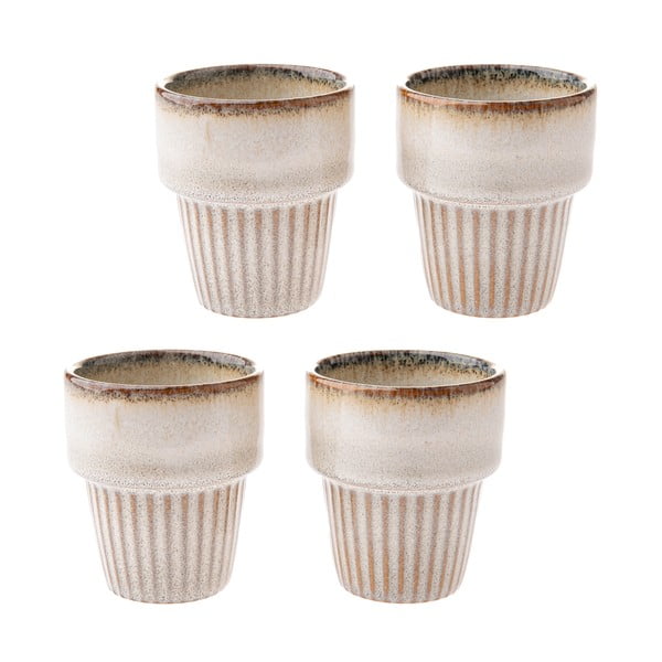 Krémszínű kőedény eszpresszó csésze szett 4 db-os 100 ml Tone – Dakls