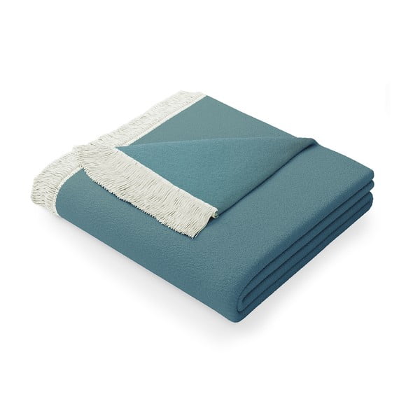Franse kék pamutkeverék takaró, 150 x 200 cm - AmeliaHome