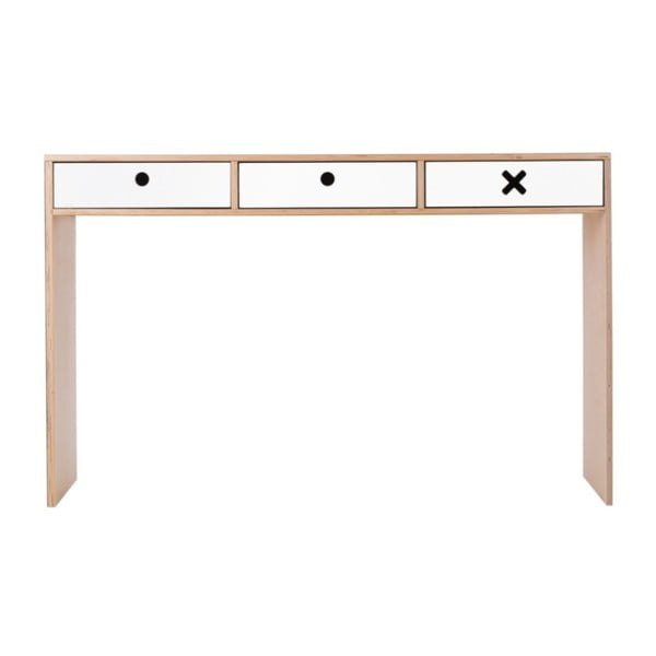 Fehér íróasztal, 3 fiókkal - Durbas Style