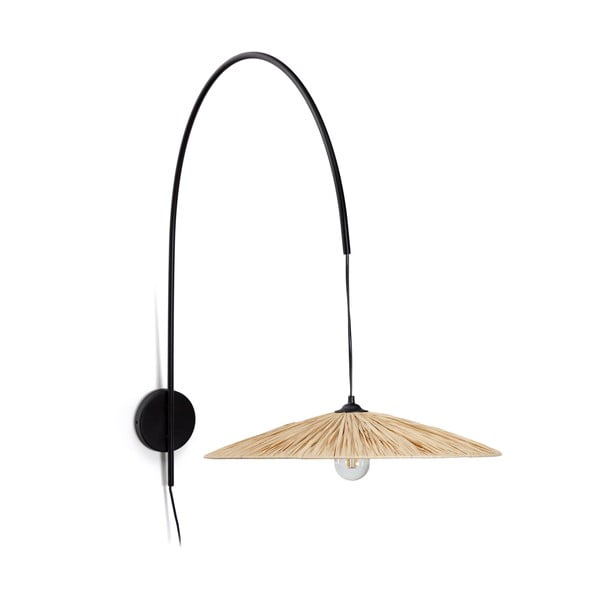 Fekete-natúr színű fali lámpa Rosella – Kave Home