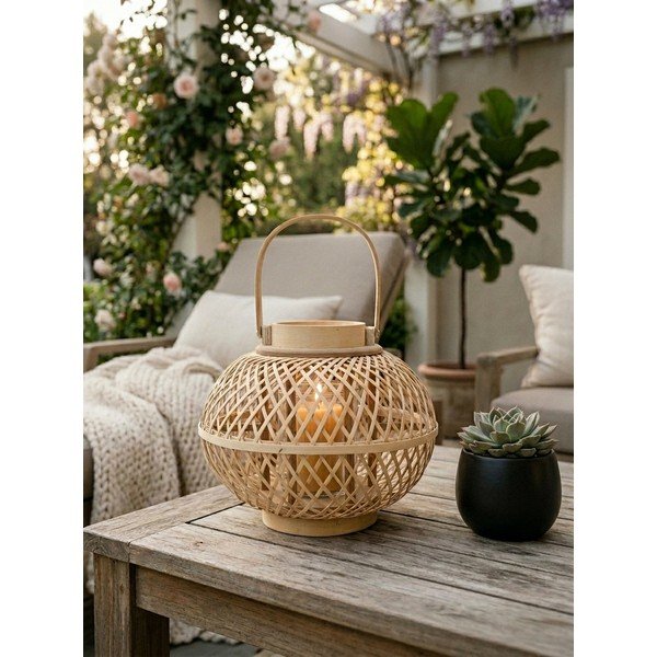 Bambusz lámpás (magasság 24 cm) – Ego Dekor-image-1