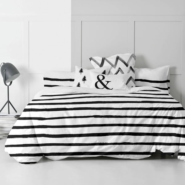 Stripes pamut paplanhuzat, 140 x 200 cm - Blanc-image-4
