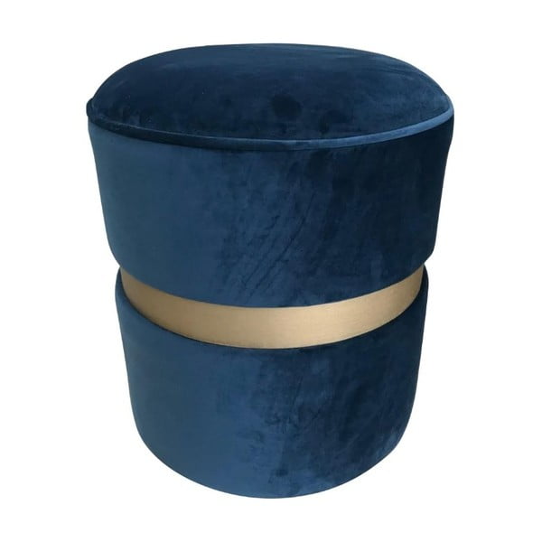 Velvet Champagne kék puff borovi fenyő lábakkal, ⌀ 40 cm - Simla