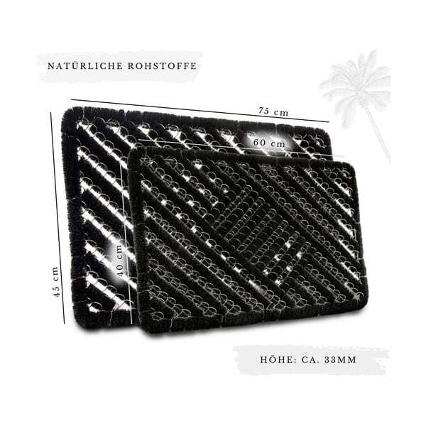 Kókuszrost lábtörlő 45x75 cm Coco Black – Hanse Home-image-4