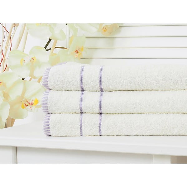 Levendula színű-krémszínű fürdőlepedő 65x130 cm – B.E.S.-image-1