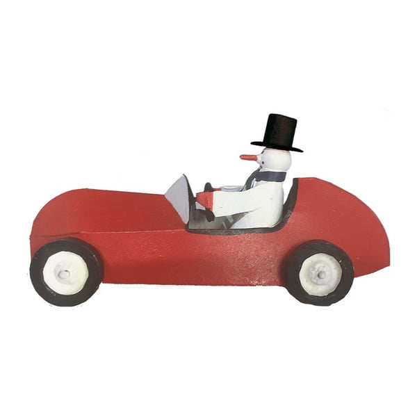 Karácsonyi figura Snowman in Sportscar - G-Bork