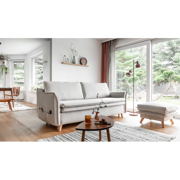 Krémszínű kinyitható kanapé 225 cm Charming Charlie – Miuform-image-4