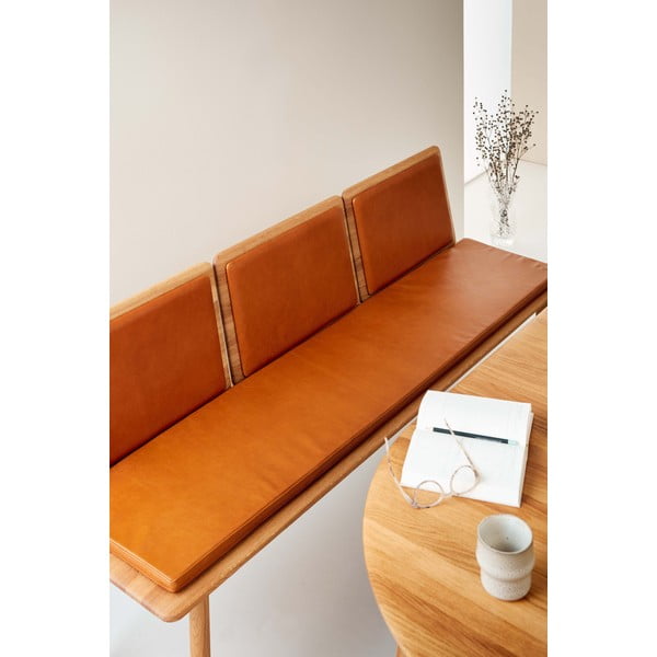 Konyakbarna-natúr színű bőr pad Elba - Hammel Furniture-image-3