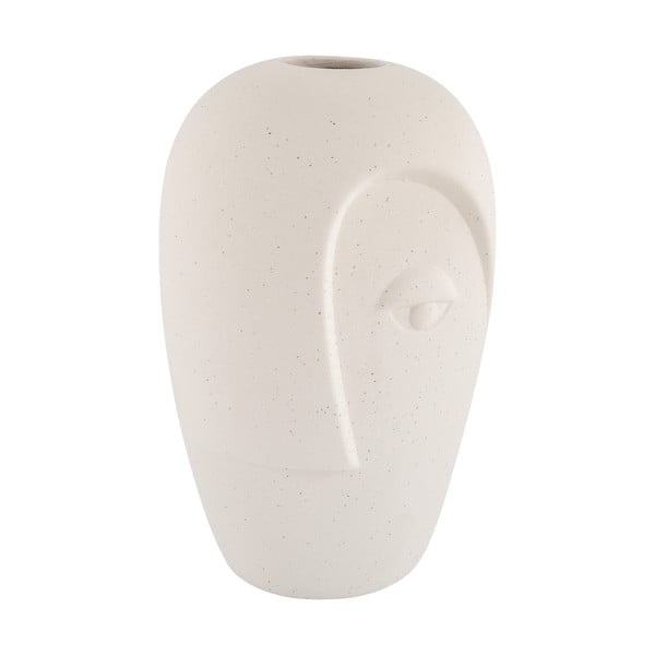 Krémszínű kerámia váza (magasság 19,5 cm) Face – House Nordic