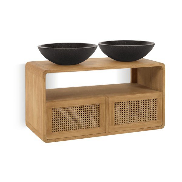 Sabiela mosdókagyló alatti teakfa szekrény - Kave Home-image-4