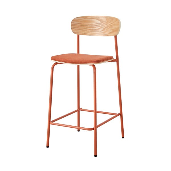 Piros-natúr színű bárszék szett 2 db-os (ülésmagasság 66 cm) Adriana – Marckeric-image-2